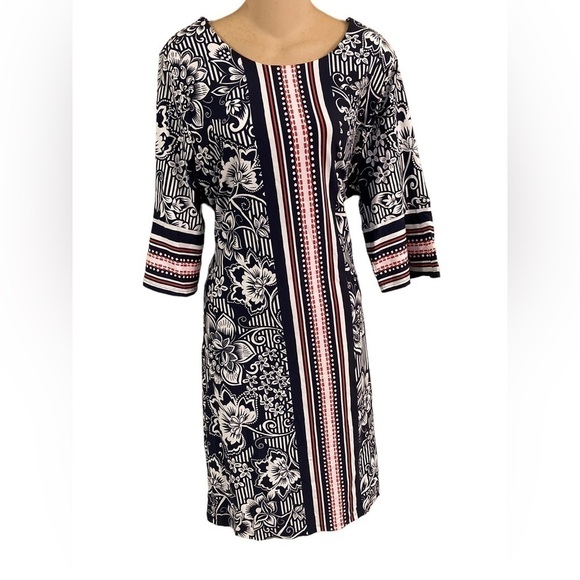 Macy’s CHARTER CLUB Dress Coral Tropicale Intrepid Blue Combo Size XL NWT - Picture 2 of 9